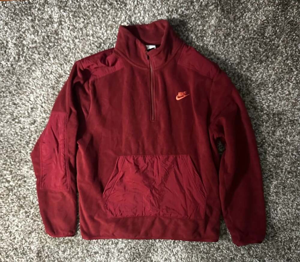 Nike Fleece 1/4 Zip Pullover Size L Red